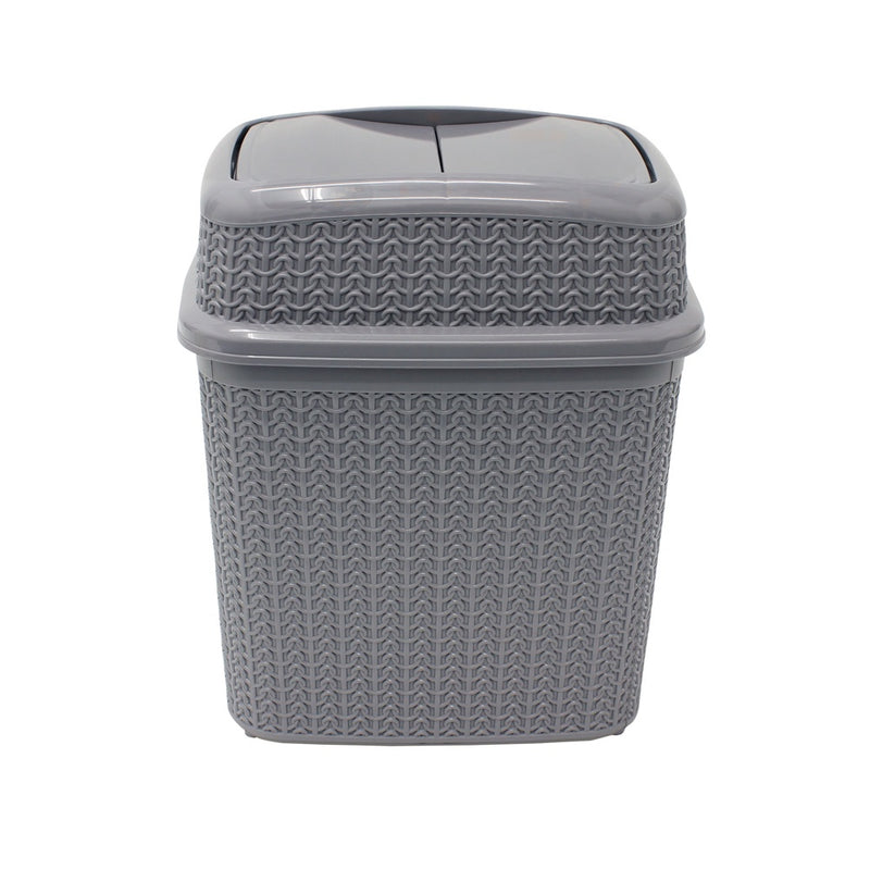Jvl Loop Push Top Bin 10L Grey