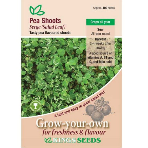 Kings Seeds Pea Shoots, Serge(Salad Leaf) (PM H )