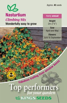 Kings Seeds Nasturtium, Climbing Mix (PM C)