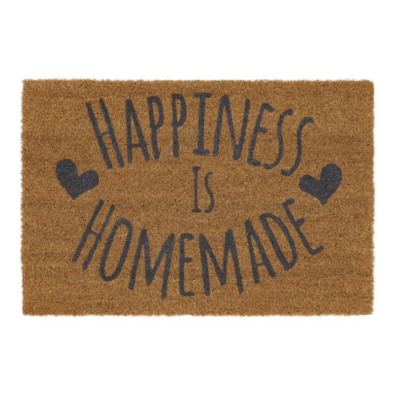 JVL Latex Coir Doormat - Happiness 40x60cm
