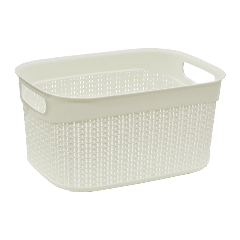 Jvl Loop Rectangular Basket 9L White