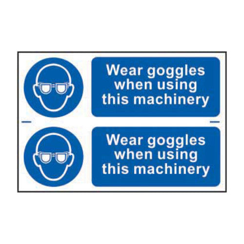 Wear goggles when using this machinery - Self Adhesive PP (300 x 200mm)