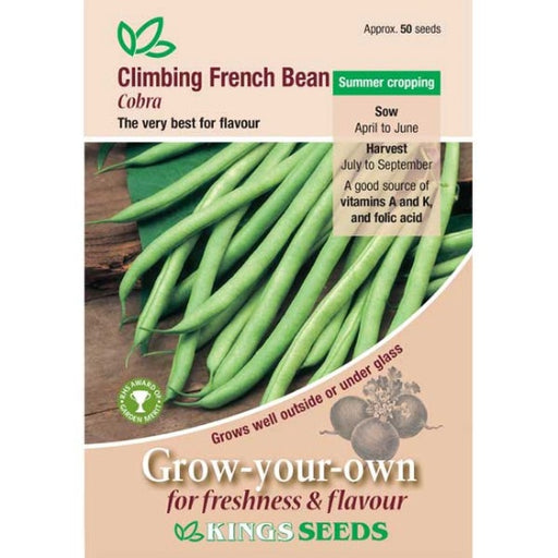 Kings Seeds Climbing French Bean, Cobra (PM F )