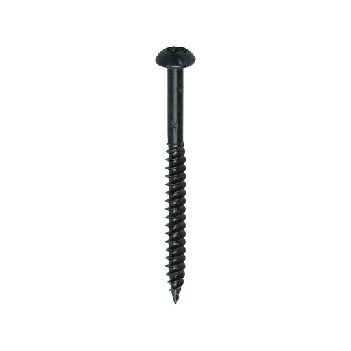 TIMCO Twin-Threaded Round Head Black Woodscrews — Box