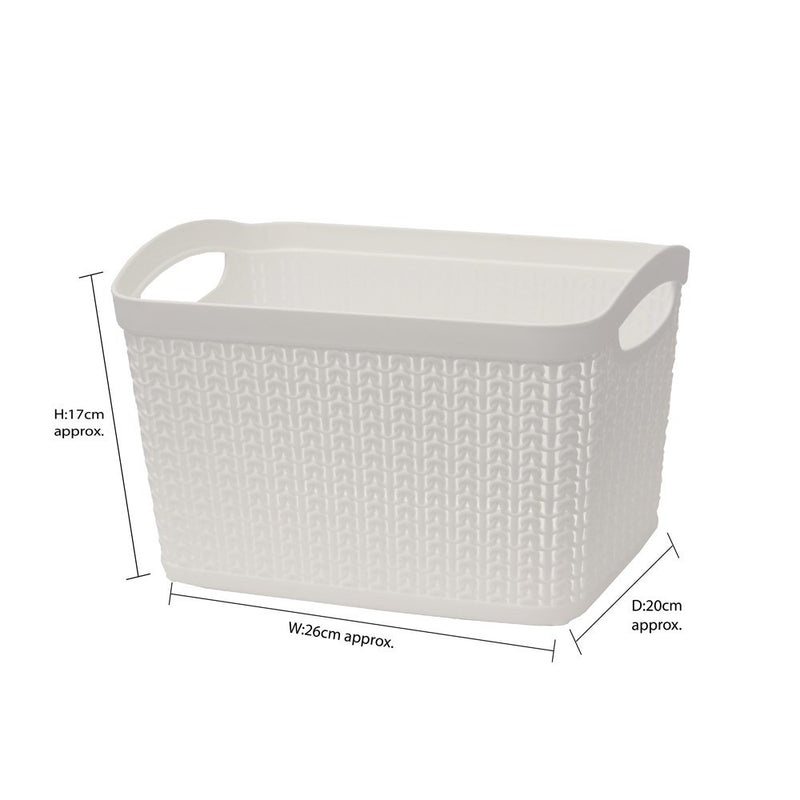 Jvl Loop Rectangular Basket 6.6L White