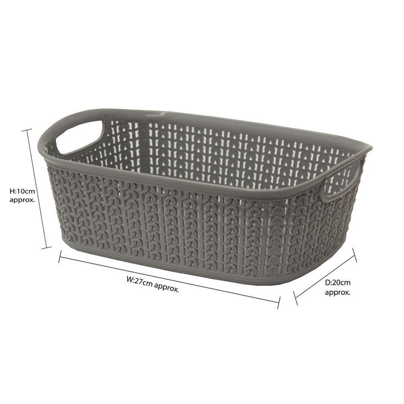 Jvl Loop Rectangular Basket 3L Grey