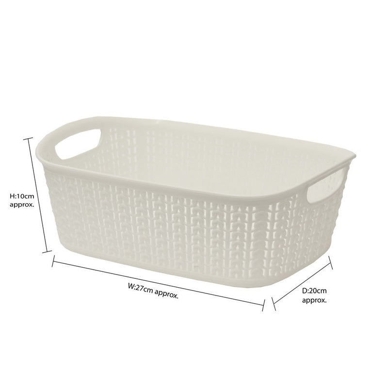 Jvl Loop Rectangular Basket 3L White