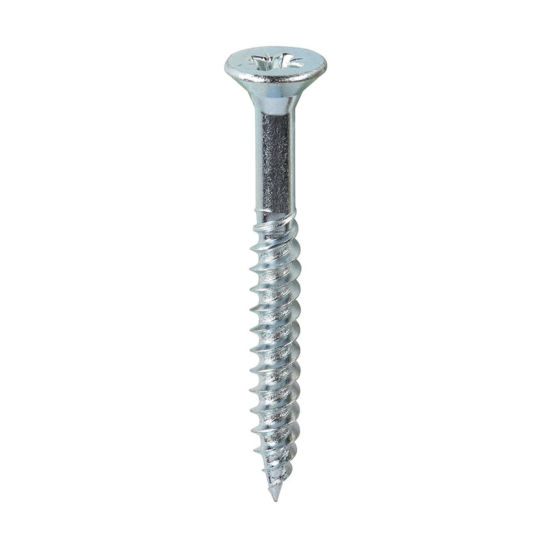 TIMCO Twin-Threaded Countersunk Silver Woodscrews — Box