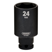 Draper Draper HI-TORQ Metric Deep Impact Socket, 3/8" Sq. Dr., 24mm Draper - Town Tools