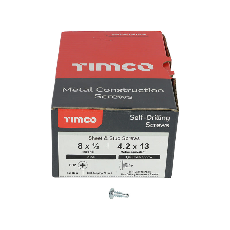 TIMCO Self-Drilling Metal Framing Pan Head Silver Screws
