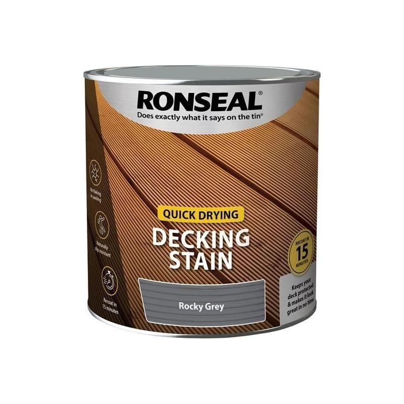 Ronseal Quick Drying Decking Stain Rocky Grey 2.5 litre Ronseal - RockBottom Nothampton