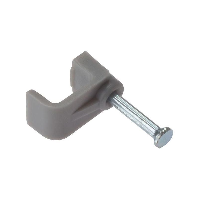 Forgefix Cable Clip Flat Grey 4.00mm Box 100 ForgeFix - RockBottom Northampton
