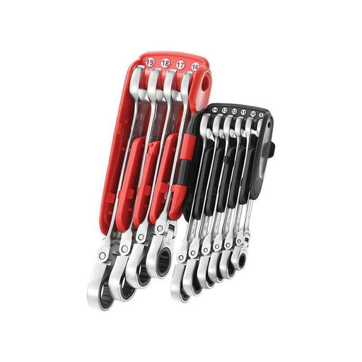 Facom 467BF.JP10PB Ratchet Combination Flexi Wrench Set, 10 Piece Facom - RockBottom Northampton