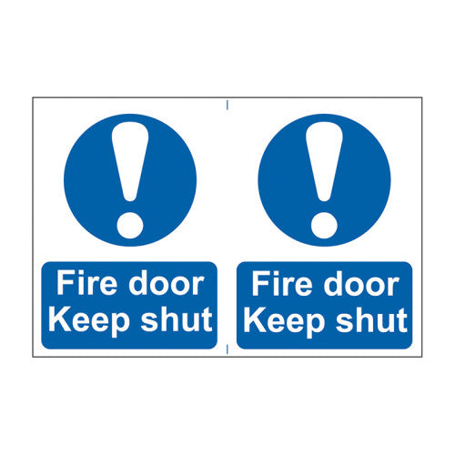 Fire door Keep shut - Self Adhesive PP (300 x 200mm)