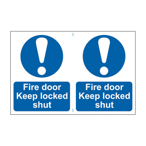 Fire door Keep locked shut - Self Adhesive PP (300 x 200mm)