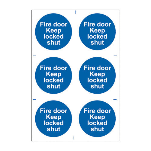 Fire door Keep locked shut - Self Adhesive PP (200 x 300mm) - Min Order 2
