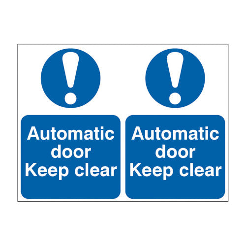 Automatic door Keep clear - Self Adhesive PP (300 x 200mm)