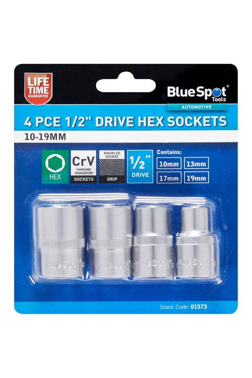 Blue Spot Tools 4 PCE 1/2" Drive Sockets 10-19mm