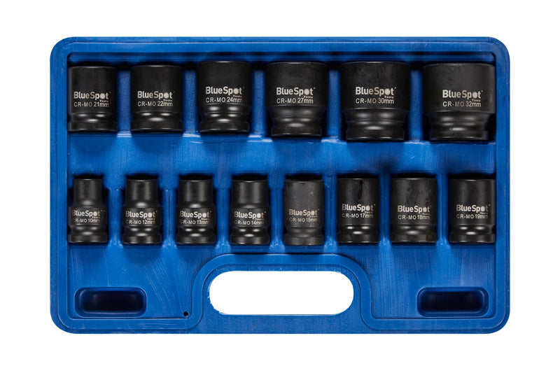 Blue Spot Tools 14 PCE 1/2" Stubby Impact Socket Set (10-32mm)