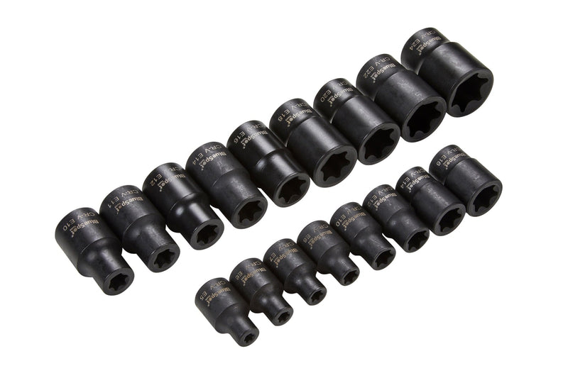 Blue Spot Tools 17 PCE 3/8"-1/2" Impact E Sockets (E5-E24)