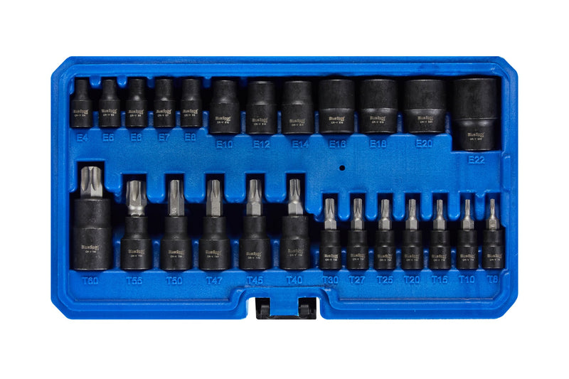 Blue Spot Tools 25 PCE Torx Bit And E Sockets Set 1/4"-3/8"-1/2"