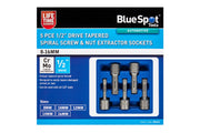 Blue Spot Tools 5 PCE 1/2" Tapered Spiral Screw & Nut Extractor Sockets