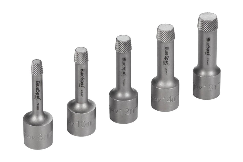 Blue Spot Tools 5 PCE 1/2" Tapered Spiral Screw & Nut Extractor Sockets