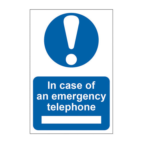 In case of emergency telephone - Self Adhesive PP (200 x 300mm)