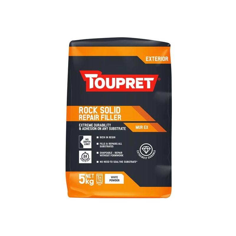 Toupret Exterior Rock Solid Repair Filler 5kg Toupret - RockBottom Northampton