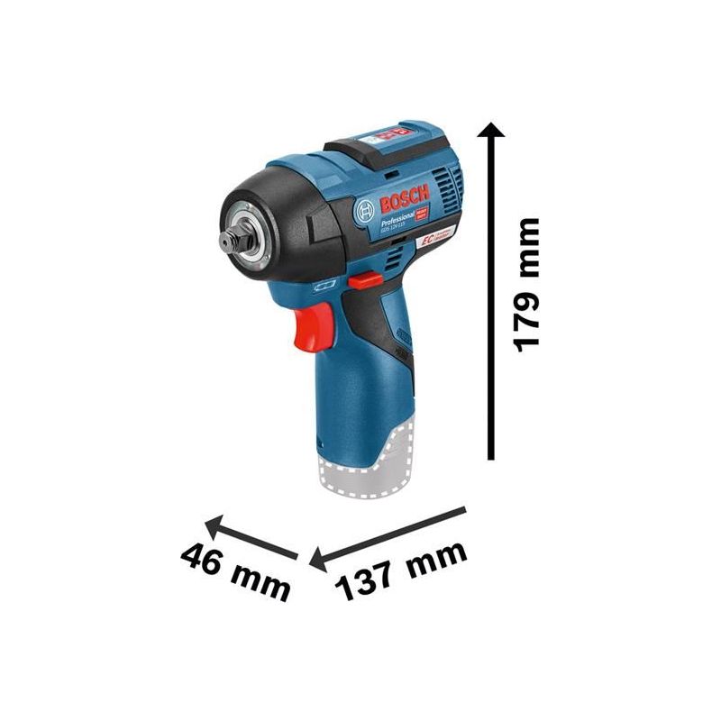 Bosch GDR 12V-115 Professional 3/8in Impact Wrench 12V Bare Unit Bosch - RockBottom Northampton