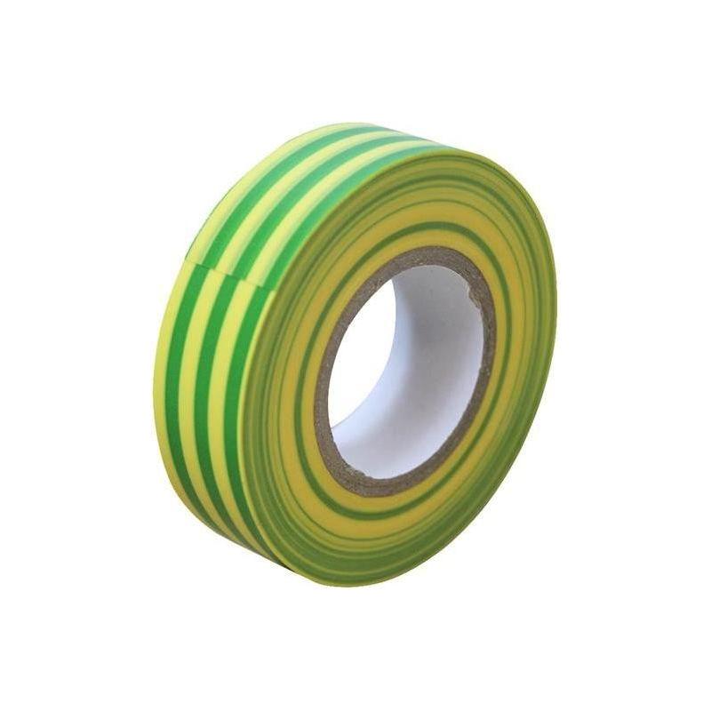 Faithfull PVC Electrical Tape Green / Yellow 19mm x 20m Faithfull - RockBottom Northampton