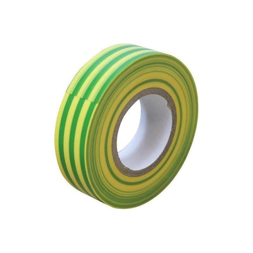 Faithfull PVC Electrical Tape Green / Yellow 19mm x 20m Faithfull - RockBottom Northampton