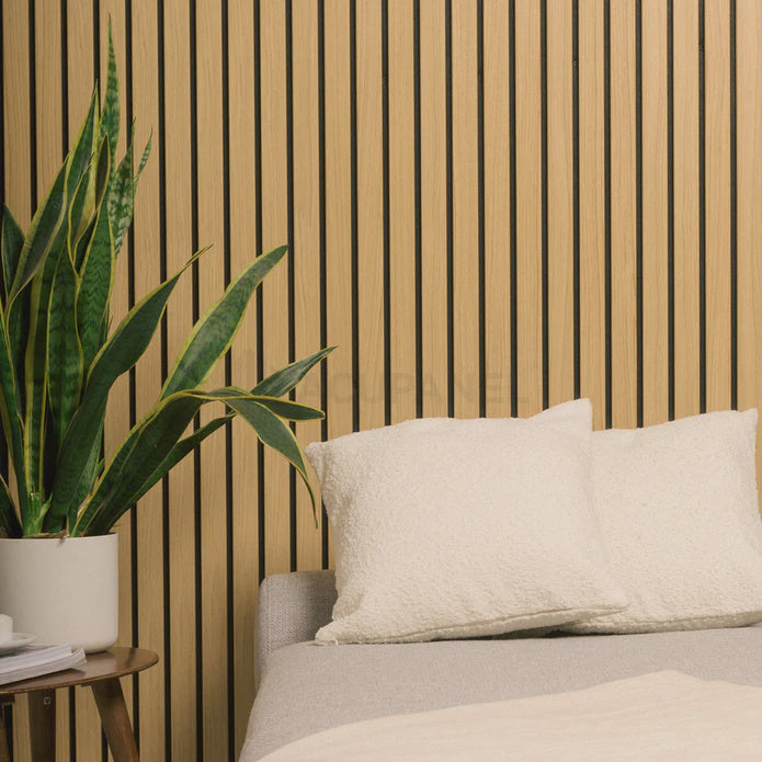 ACUPANEL Acoustic Slat Wall Panels  Natural Oak  2400mm x 600mm