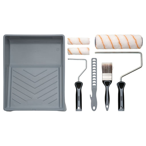 Draper Medium Pile Polyester Paint Roller and Brush Set with Soft Grip (8 Piece) Draper - Town Tools