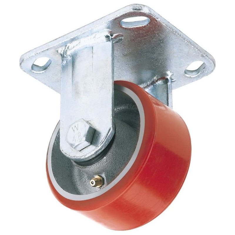 Draper Fixed Plate Fixing Heavy Duty Polyurethane Wheel, 100mm Diameter, S.W.L. Draper - Town Tools 
