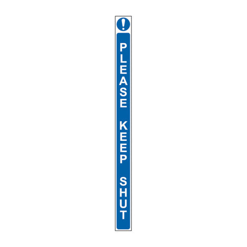 ‘Please Keep Shut’ Sign, Self-Adhesive Vinyl Door Strip (34mm x 450mm)