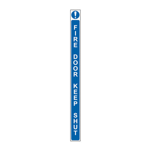 ‘Fire Door Keep Shut’ Sign, Self-Adhesive Vinyl Door Strip (34mm x 450mm)