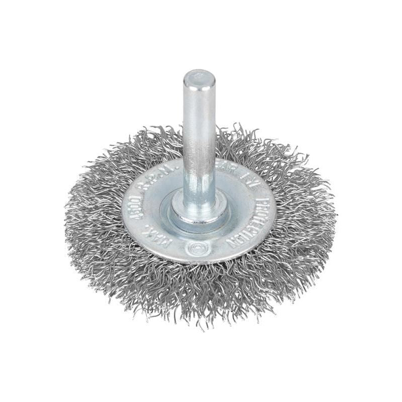 Bluespot Tools Flat Steel Wire Wheel Brush 50mm x 6mm Arbor BlueSpot Tools - RockBottom Northampton