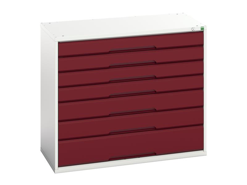 Bott Verso 7 Drawer Cabinet 1050 x 900mm Crimson Red