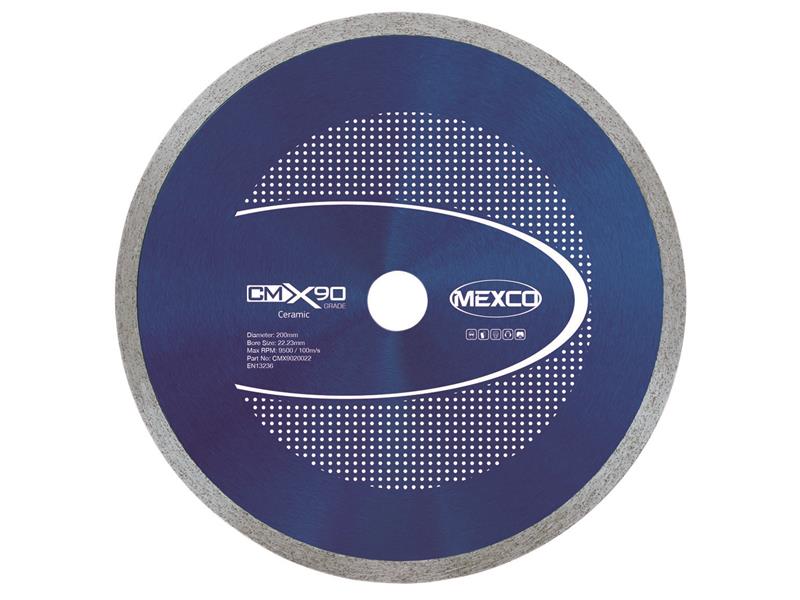 MEXCO X90 Grade Ceramic Materials Diamond Blade 200 x 22.23mm