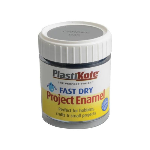 Plastikote Fast Dry Enamel Paint B35 Bottle Chrome 59ml PlastiKote - RockBottom Nothampton