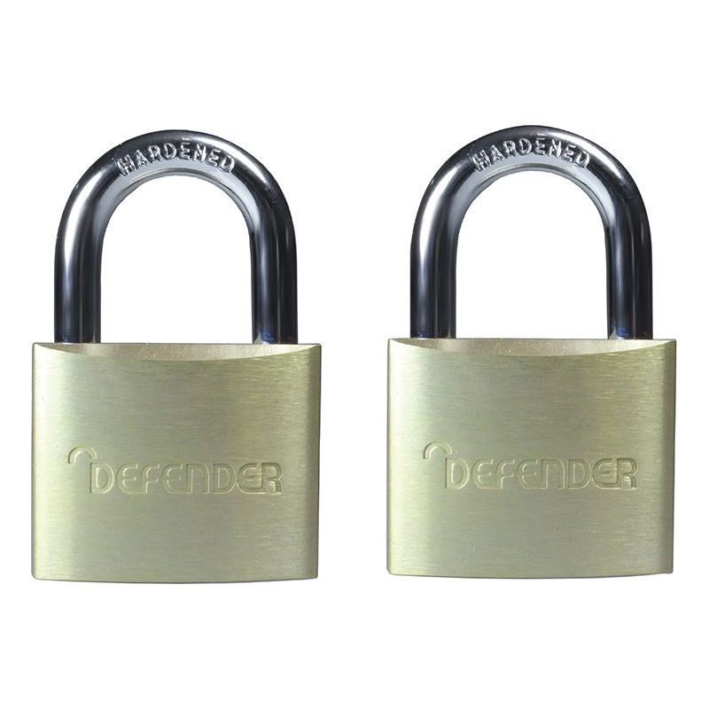 Defender Aluminium Padlock Twin Pack 40mm DEFENDER - RockBottom Northampton