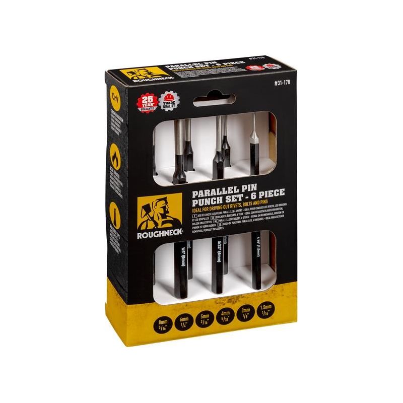 Roughneck Parallel Pin Punch Set 6 Piece Roughneck - RockBottom Nothampton