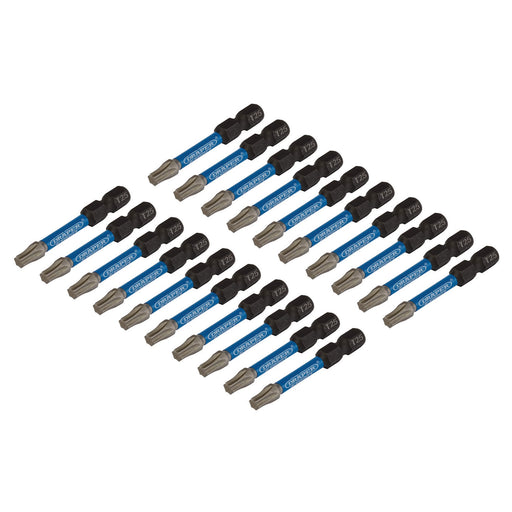 Draper 05699 Draper Expert TX-STAR® Impact Screwdriver Bits, T25 x 50mm, 1/4" Hex (Pack of 20)