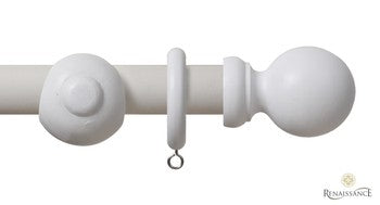 Std Wood 28mm Curtain Pole White 160cm