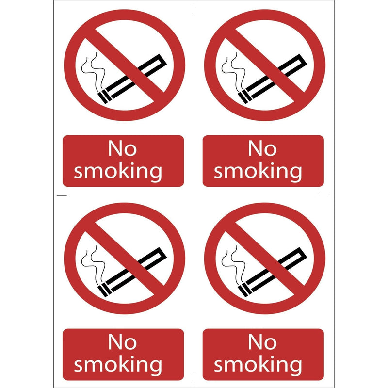 Draper No Smoking' Prohibition Sign (Pack of 4) 72166 Draper - Town Tools 