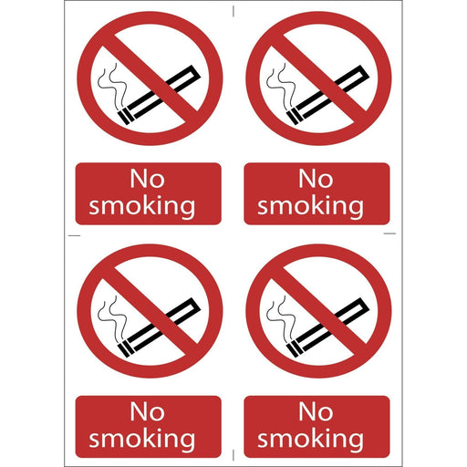 Draper No Smoking' Prohibition Sign (Pack of 4) 72166 Draper - Town Tools 