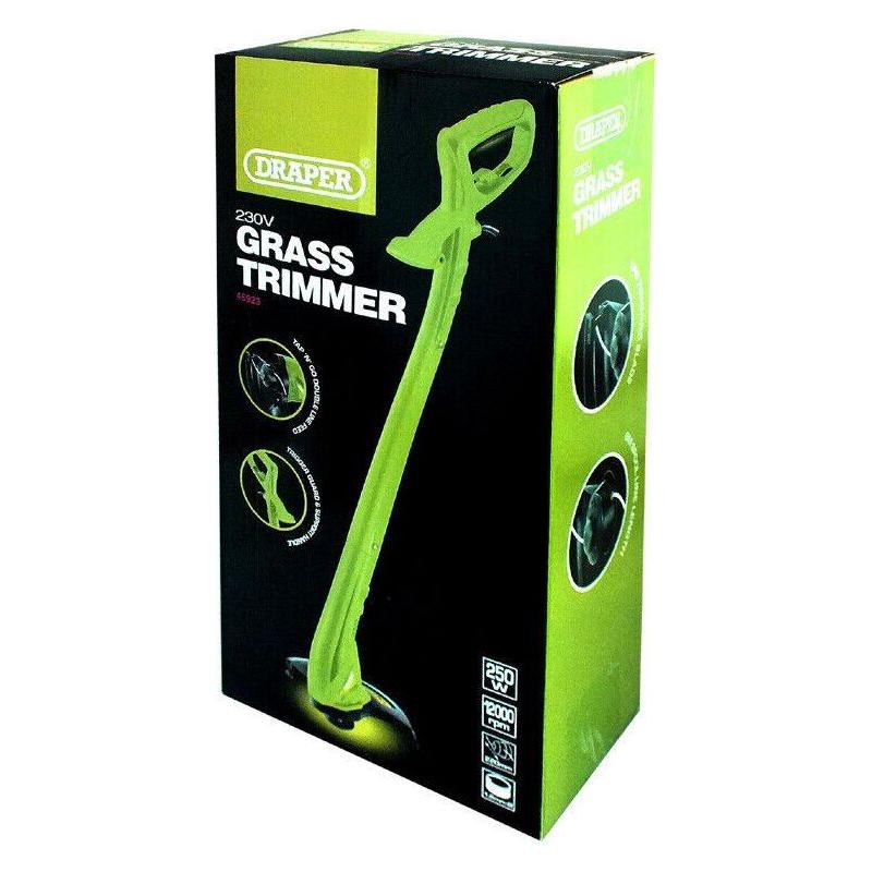Draper Grass Trimmer with Double Line Feed, 220mm, 250W 45923 Draper - Town Tools 