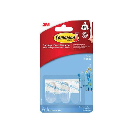 Command™ Clear Hooks with Clear Strips, Small (Pack 2) Command™ - NorthantsTrade Northampton