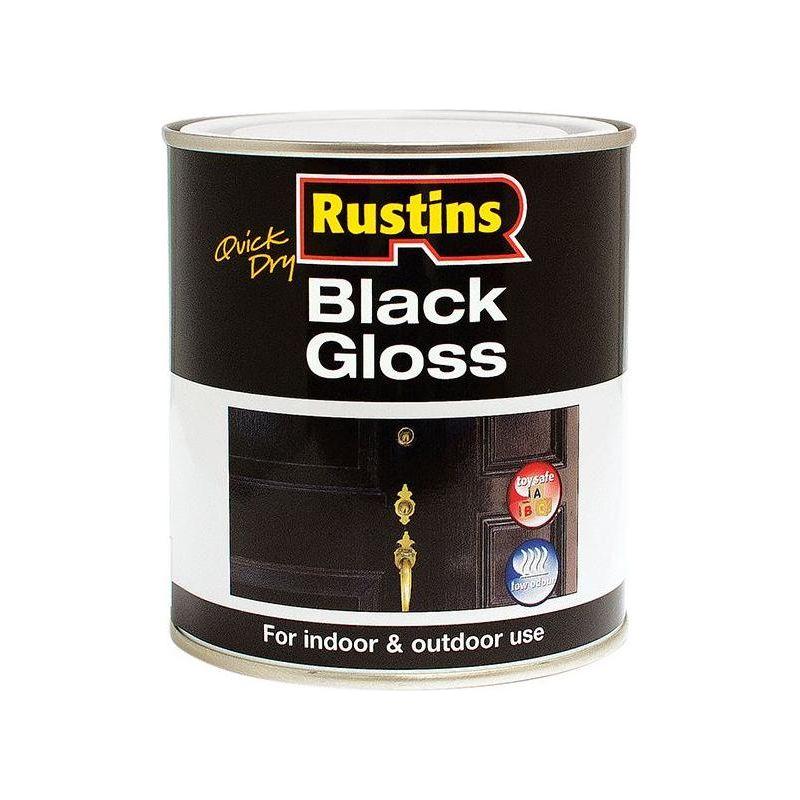 Rustins Quick Dry Black Gloss 500ml Rustins - RockBottom Nothampton